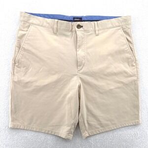 Johnnie-O Mens Golf Natural Performance Shorts 36 Beige Stretch Chino Flat Front